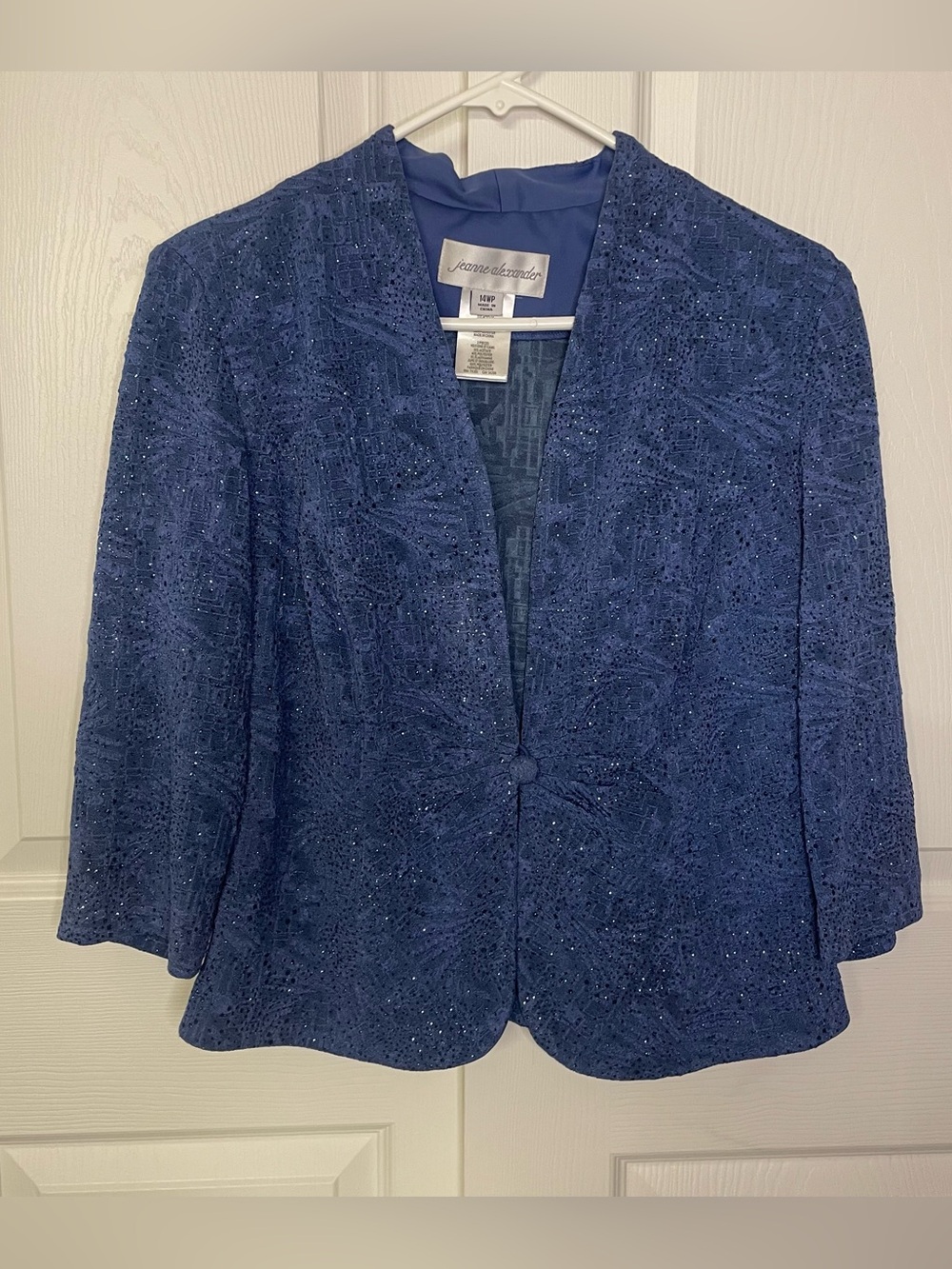 Vintage Blue Beaded Blazer size 14WP